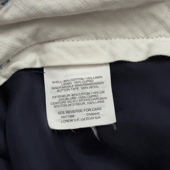 J.Crew Pants Mens Size 32x30 Ludlow Slim Fit Linen Blend Dress Suit Blue - Picture 7 of 8